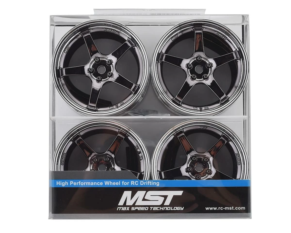 MST GT Wheel Set (Chrome/Black Chrome) (4) (Offset Changeable) W/12mm Hex - Image 4
