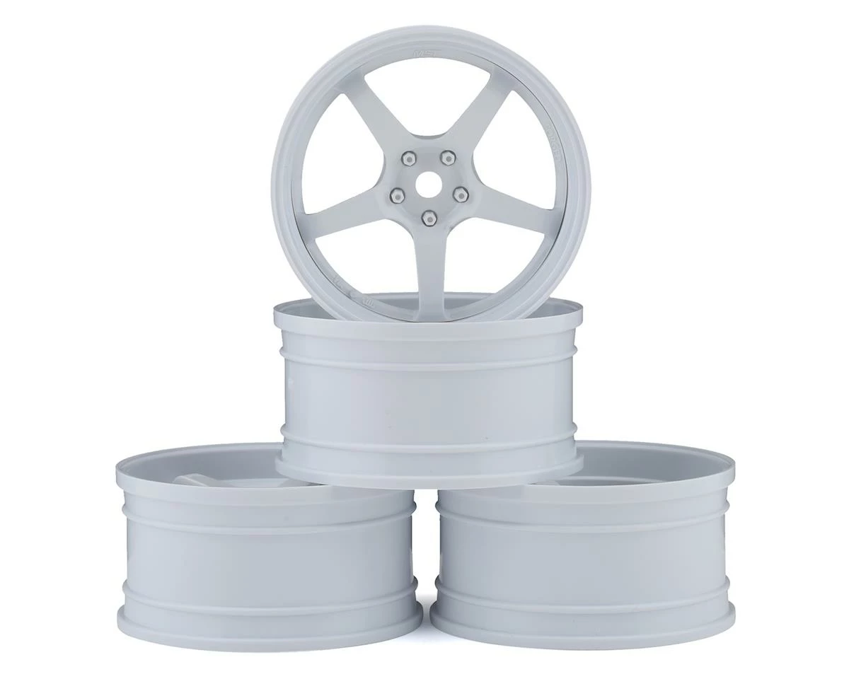 MST GT Wheel Set (White/White) (4) (Offset Changeable) W/12mm Hex