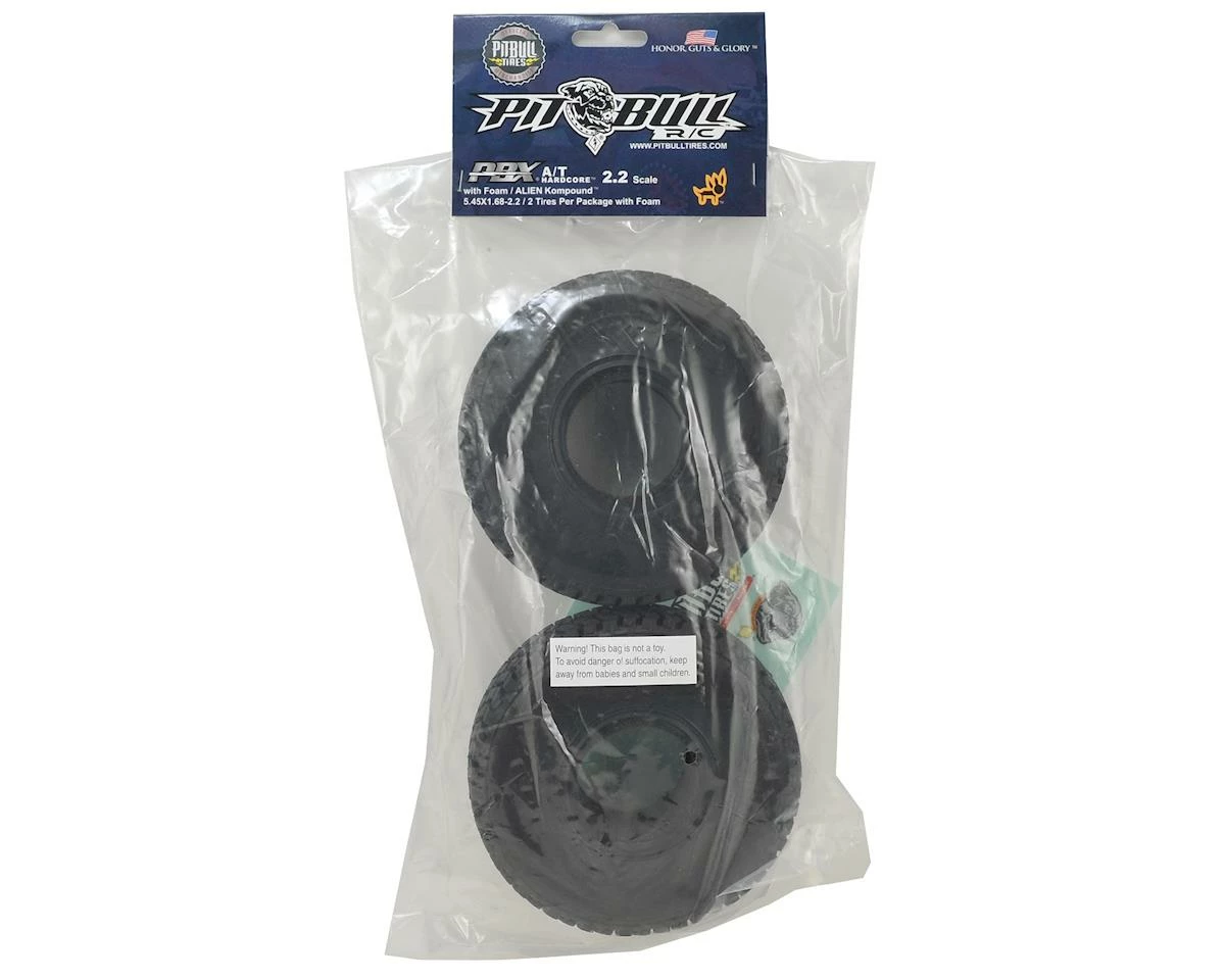 Pit Bull Tires X A/T Hardcore 2.2 Scale Crawler Tires W/Foam (2) (Alien) - Image 2