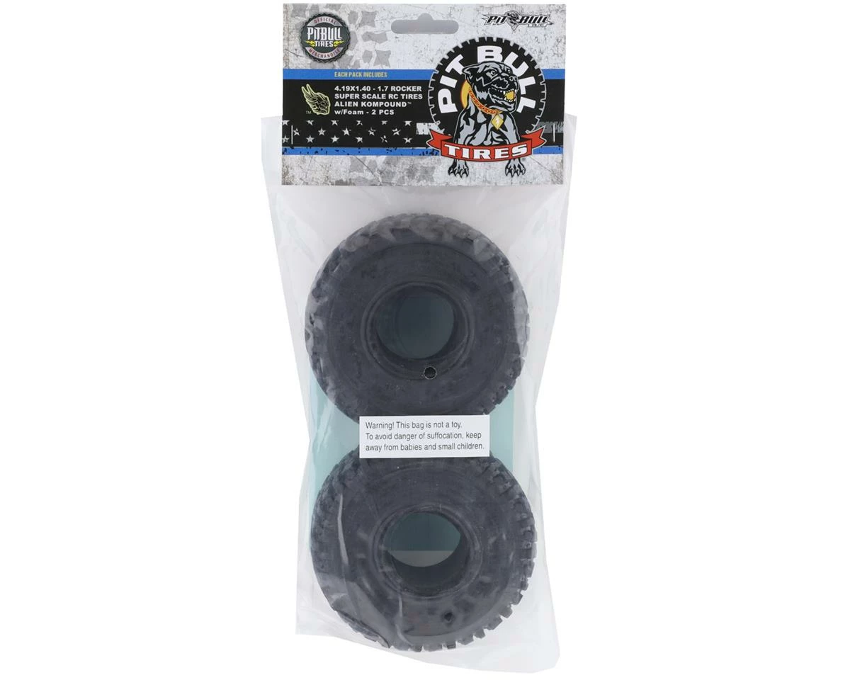Pit Bull Tires Rocker Super Scale 1.7" Crawler Tires W/Foam (2) (Alien) - Image 2