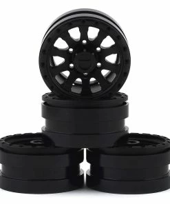 Pit Bull Tires Raceline Clutch 1.55 Aluminum Beadlock Crawler Wheels (Black) (4) W/12mm Hex