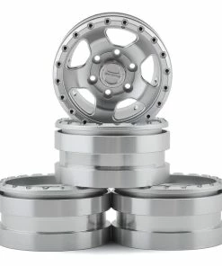 Pit Bull Tires Raceline Combat 1.55" Aluminum Beadlock Wheels (Silver) (4) W/12mm Hex