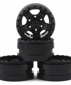 Pit Bull Tires Raceline Combat 1.55 Aluminum Beadlock Crawler Wheels (Black) (4) W/12mm Hex