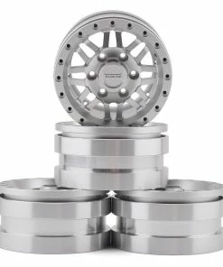 Pit Bull Tires Raceline Ryno 1.55" Aluminum Beadlock Crawler Wheels (Silver) (4)