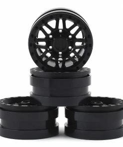 Pit Bull Tires Raceline Ryno 1.55 Aluminum Beadlock Crawler Wheels (Black) (4) W/12mm Hex
