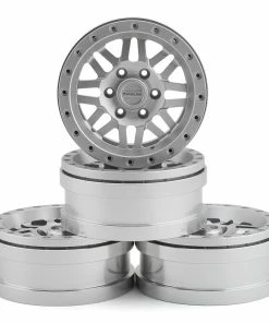 Pit Bull Tires Raceline Ryno 1.9" Aluminum Beadlock Wheels (Silver) (4) W/12mm Hex