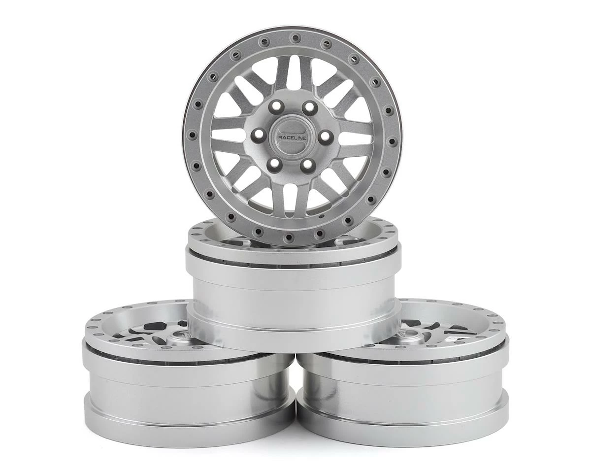 Pit Bull Tires Raceline Ryno 1.9" Aluminum Beadlock Wheels (Silver) (4) W/12mm Hex 3 Pit Bull Tires Raceline Ryno 1.9" Aluminum Beadlock Wheels (Silver) (4) W/12mm Hex