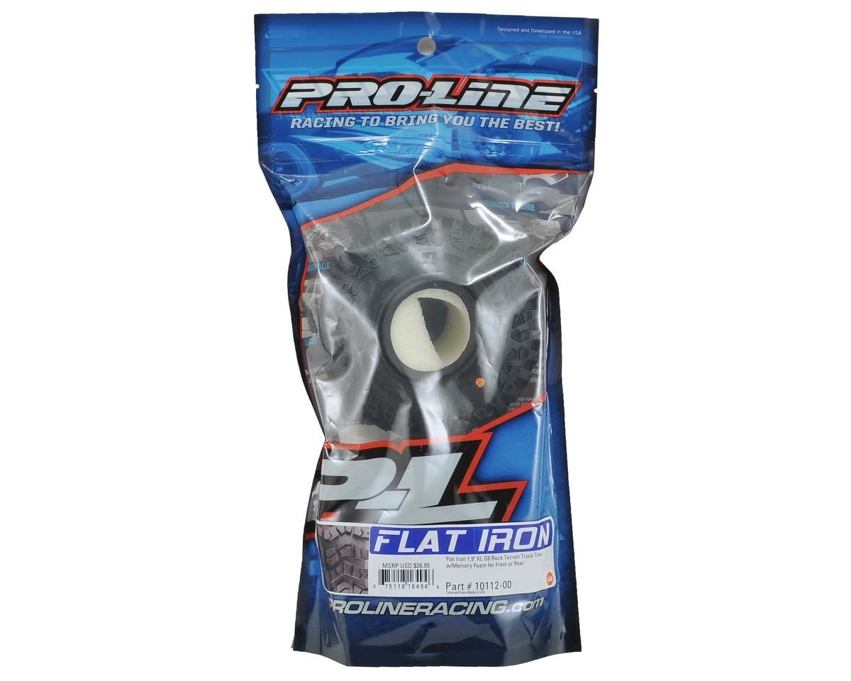PRO-LINE Flat Iron XL 1.9" Rock Crawler Tires W/Memory Foam (2) (G8) - Image 2