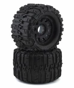 PRO-LINE Trencher HP Belted 3.8" Pre-Mounted Truck Tires (2) (Black) (M2) W/Raid Wheels