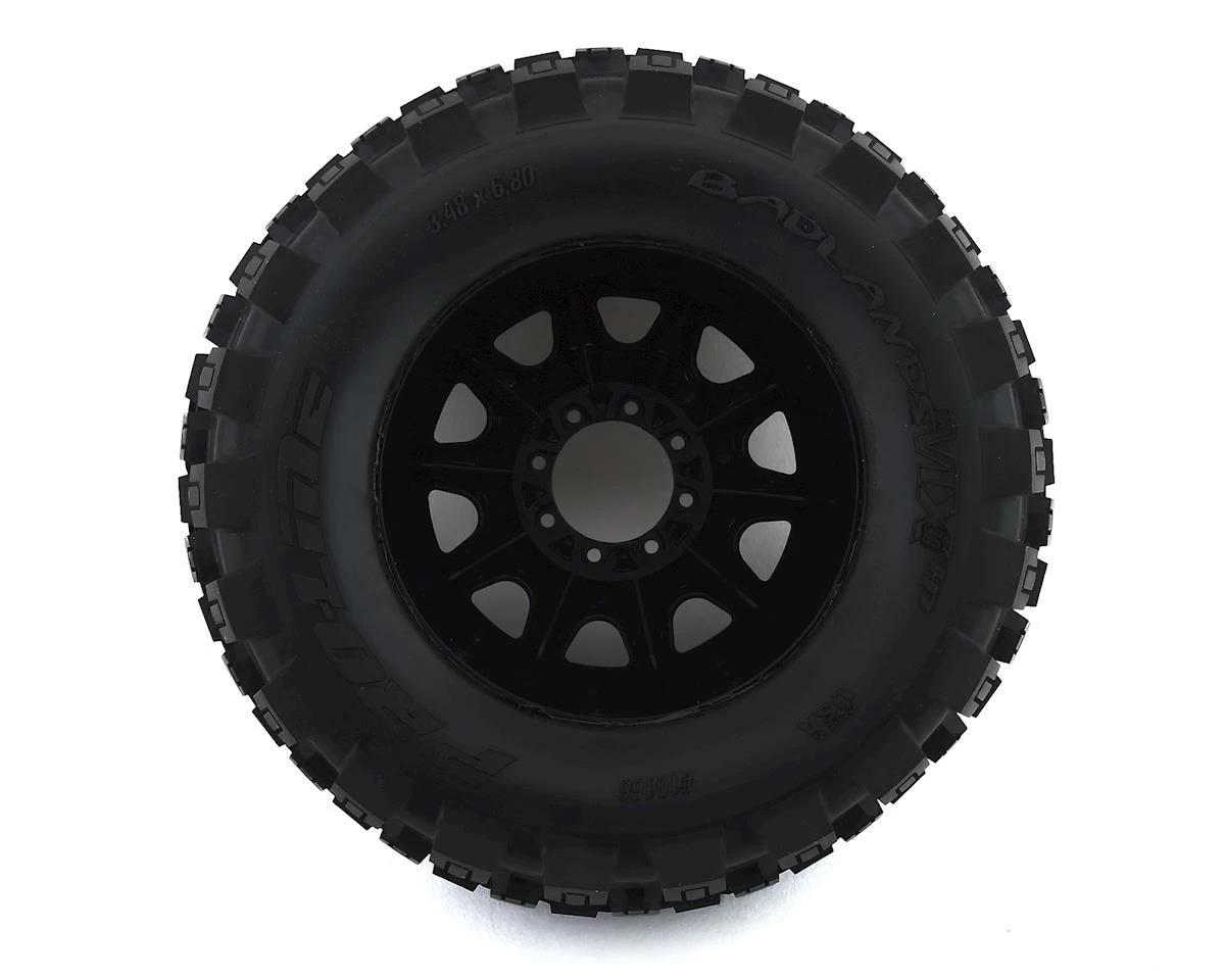 PRO-LINE Badlands MX38 HP Belted 3.8" Pre-Mounted Truck Tires (2) (Black) (M2) W/Raid Wheels - Image 2