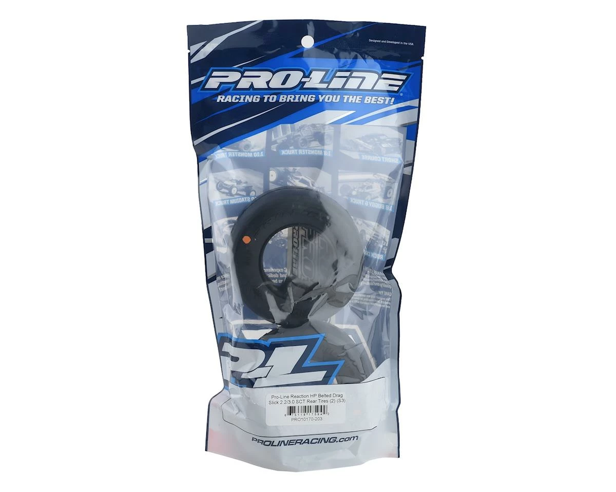 PRO-LINE Reaction HP Belted Drag Slick 2.2/3.0 SCT Rear Tires (2) (S3) 4 PRO-LINE Reaction HP Belted Drag Slick 2.2/3.0 SCT Rear Tires (2) (S3) - Image 2