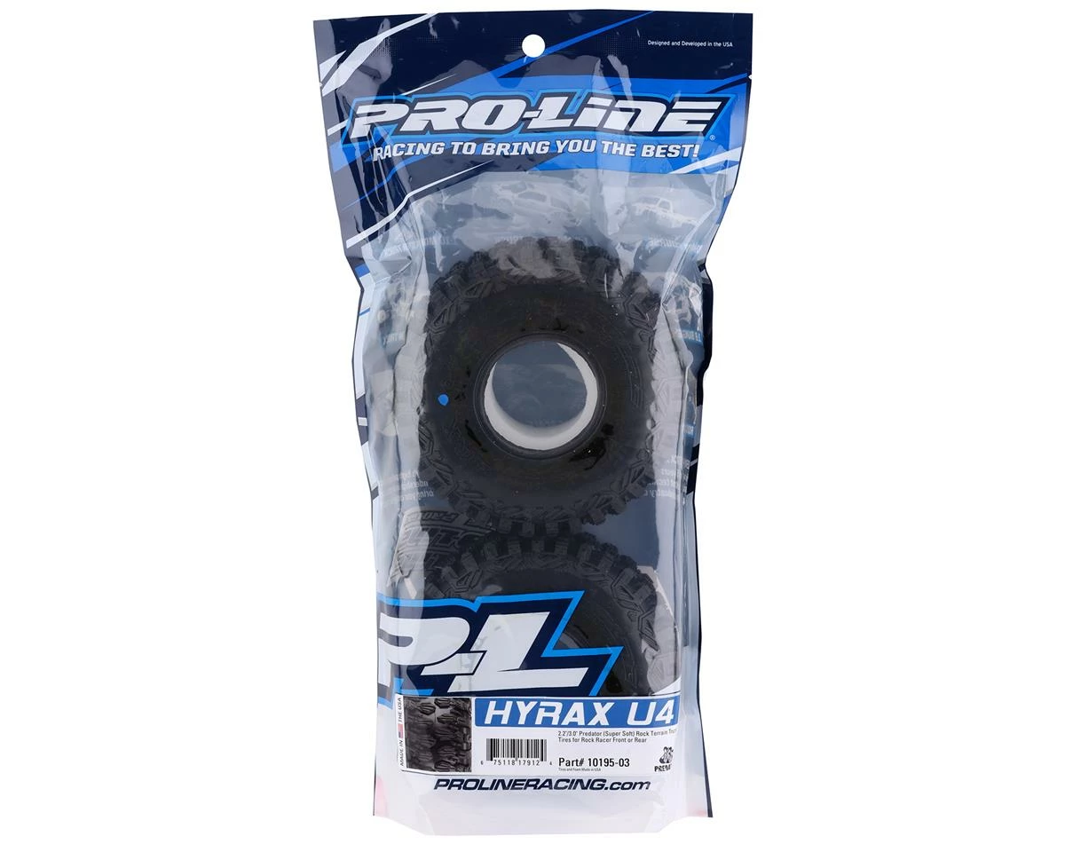PRO-LINE Hyrax U4 2.2/3.0" Rock Racing Tires W/Memory Foam (2) (Predator) - Image 2