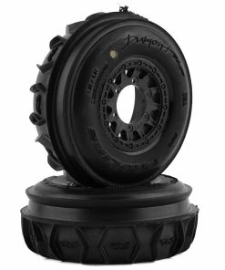 PRO-LINE Dumont Paddle/Rib 2.2/3.0 Pre-Mounted Front Tires W/Raid Wheels (CR3) (Black) (2) W/12mm Removable Hex