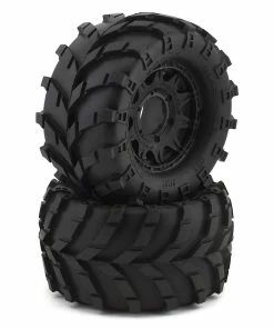 PRO-LINE Masher 2.8" Pre-Mounted W/Raid Electric Rear Wheels (2) (Black) (M2) W/Removable Hex