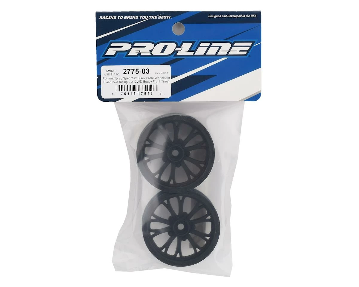 PRO-LINE Pomona Drag Spec 2.2" Front Drag Racing Wheels (2) W/12mm Hex (Black) 5 PRO-LINE Pomona Drag Spec 2.2" Front Drag Racing Wheels (2) W/12mm Hex (Black) - Image 3