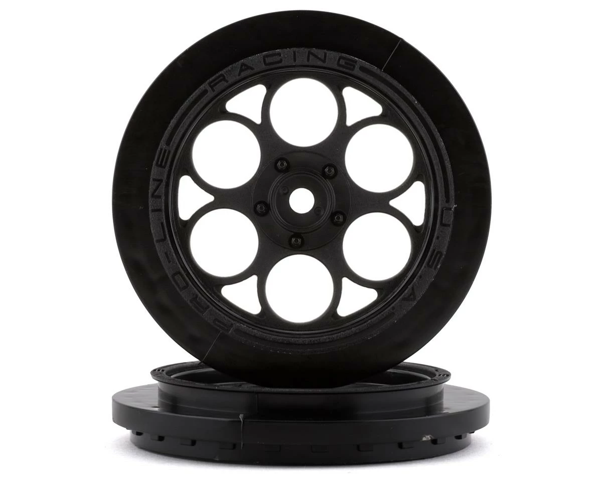 PRO-LINE Showtime Front Drag Racing Wheels W/12mm Hex (Black) (2)