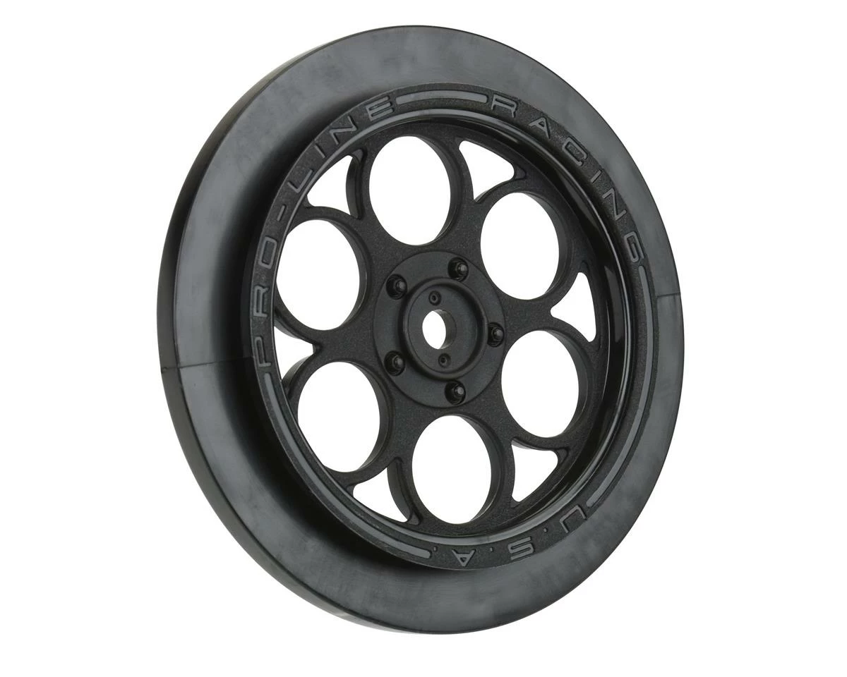 PRO-LINE Showtime Front Drag Racing Wheels W/12mm Hex (Black) (2) - Image 4