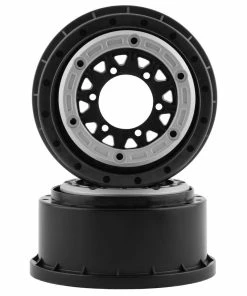 PRO-LINE Raid Bead-Loc 2.2/3.0" Short Course Wheels (Silver/Black) (2) W/12mm & 14mm Removable Hex