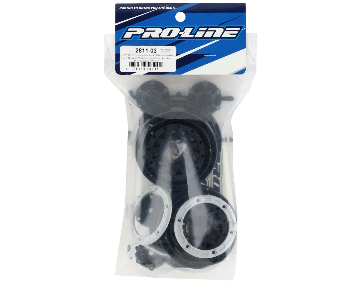 PRO-LINE Raid Bead-Loc 2.2/3.0" Short Course Wheels (Silver/Black) (2) W/12mm & 14mm Removable Hex - Image 4