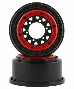 PRO-LINE Raid Bead-Loc 2.2/3.0" Short Course Wheels (Red/Black) (2) W/12mm & 14mm Removable Hex