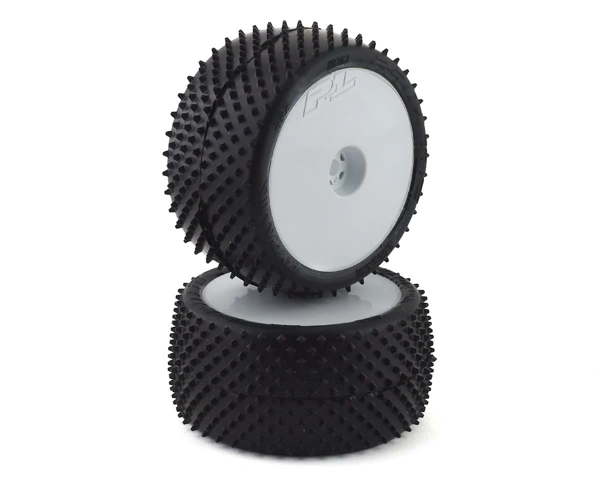 PRO-LINE Pyramid 2.2" Rear Buggy Pre-Mounted Carpet Tires (White) (2) (Z3) (Velocity) W/12mm Hex