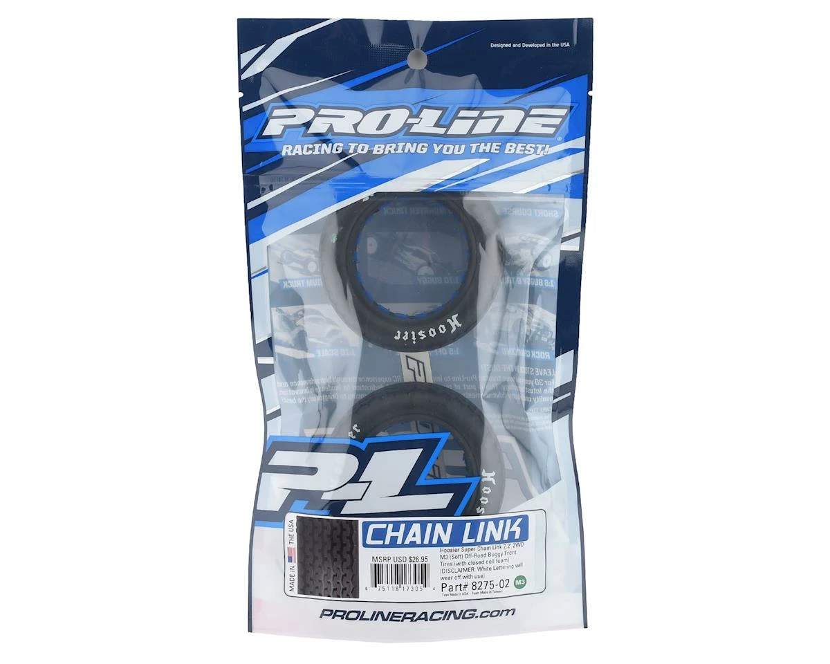 PRO-LINE Hoosier Super Chain Link Dirt Oval 2.2" 2WD Front Buggy Tires (2) (M3) - Image 2