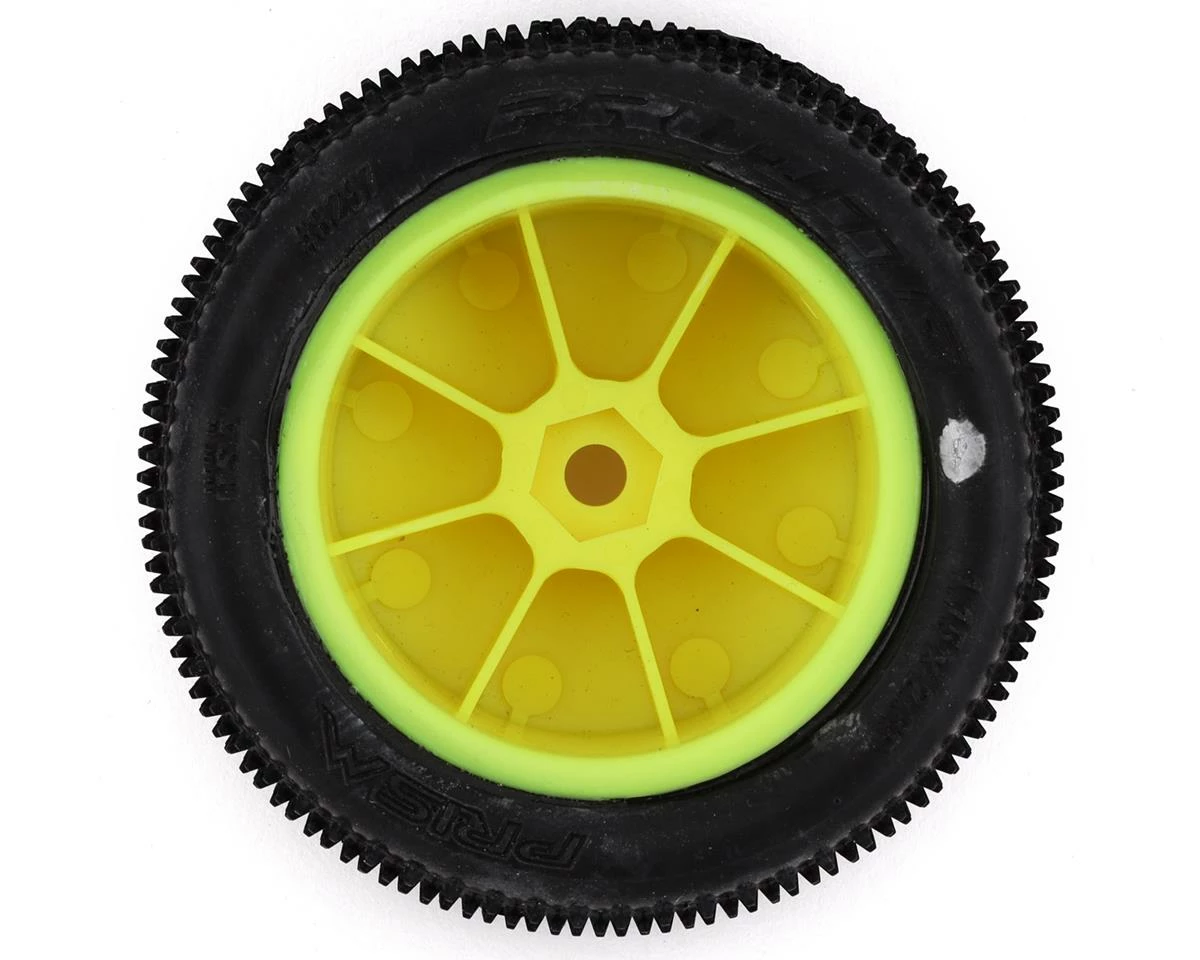 PRO-LINE Mini-B Rear Pre-Mounted Prism Carpet Tire (Yellow) (2) (Z3) - Image 2