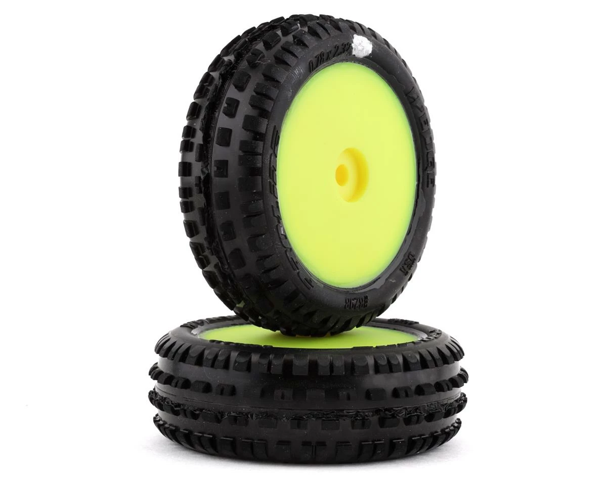 PRO-LINE Mini-B Front Pre-Mounted Wedge Carpet Tire (Yellow) (2) (Z3)