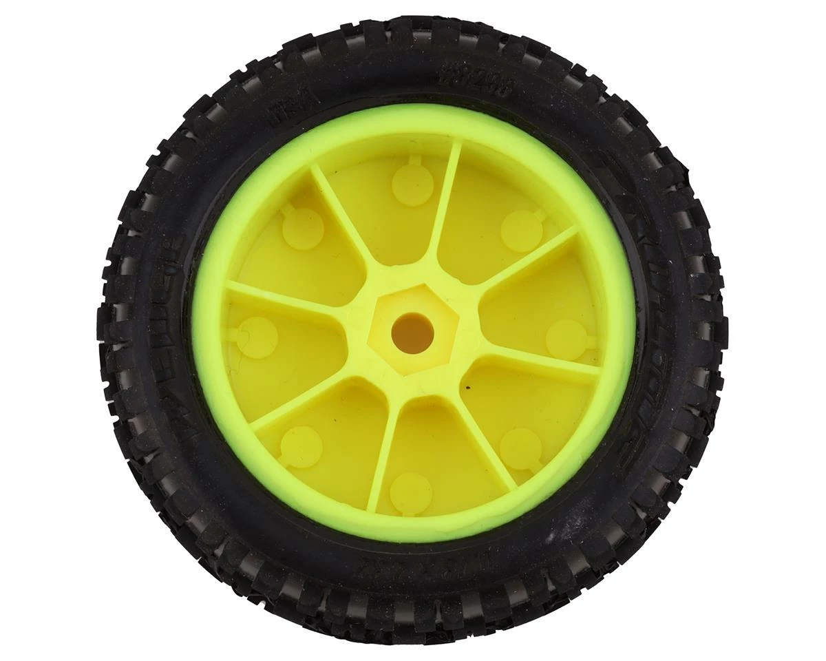 PRO-LINE Mini-B Front Pre-Mounted Wedge Carpet Tire (Yellow) (2) (Z3) - Image 2
