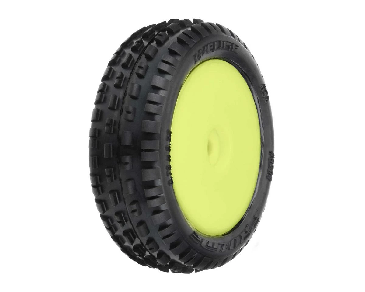 PRO-LINE Mini-B Front Pre-Mounted Wedge Carpet Tire (Yellow) (2) (Z3) - Image 4