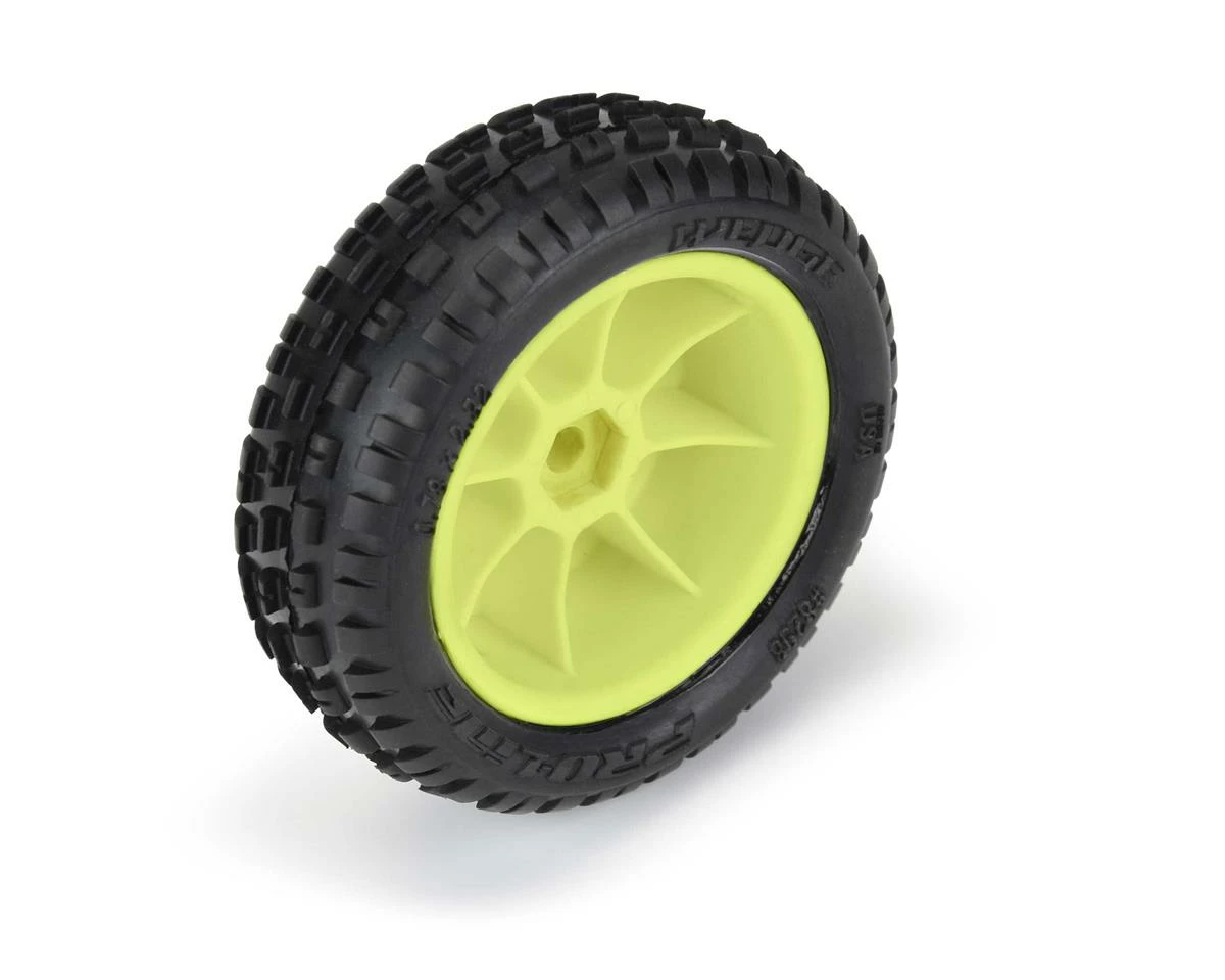 PRO-LINE Mini-B Front Pre-Mounted Wedge Carpet Tire (Yellow) (2) (Z3) - Image 5