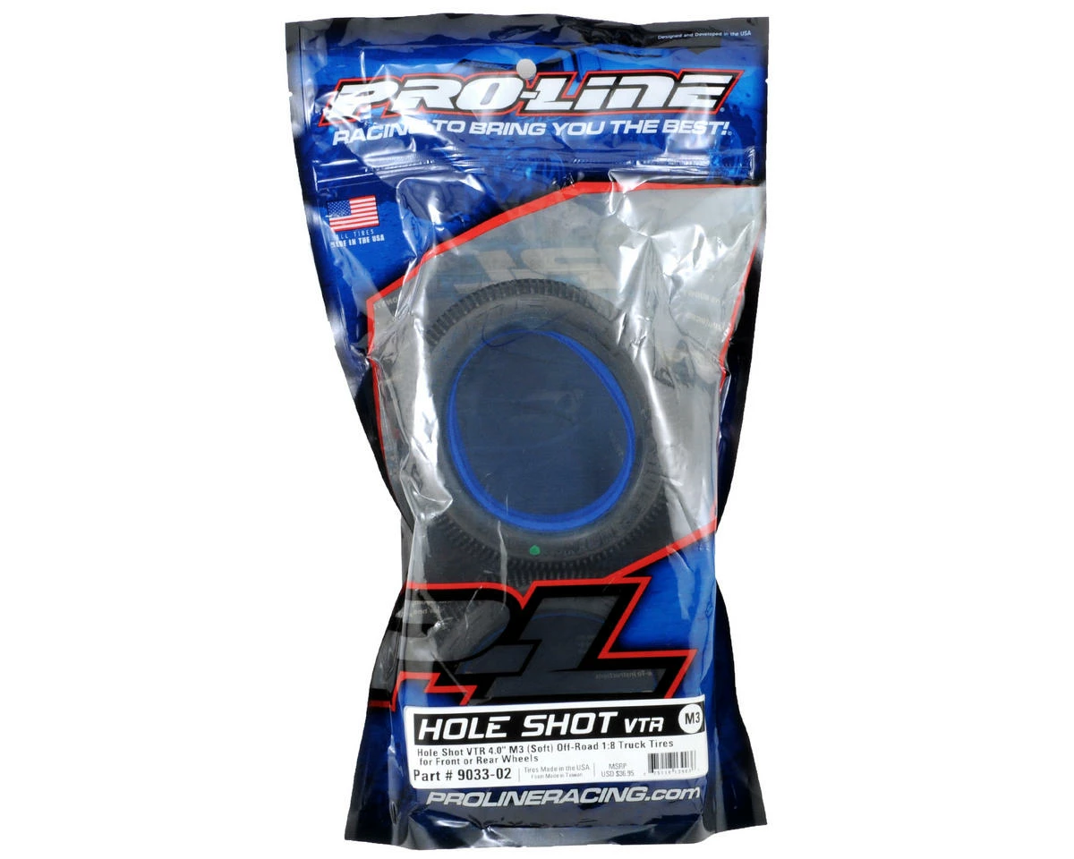 PRO-LINE Hole Shot VTR 4.0" 1/8 Truggy Tires W/Foam (2) (M3) - Image 2