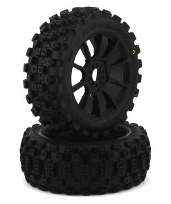 PRO-LINE Badlands MX Pre-Mounted 1/8 Buggy Tires (Black) (2) (M2) W/Mach 10 Wheel