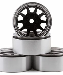 RC4WD OEM 6-Lug Stamped Steel 1.55" Beadlock Wheels (Black/Chrome) (4)