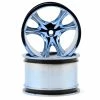 RPM Monster Clawz Monster Truck Wheel (2) (Standard Offset) (Blue Chrome) 14mm Hex
