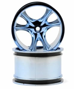 RPM Monster Clawz Monster Truck Wheel (2) (Standard Offset) (Blue Chrome) 14mm Hex