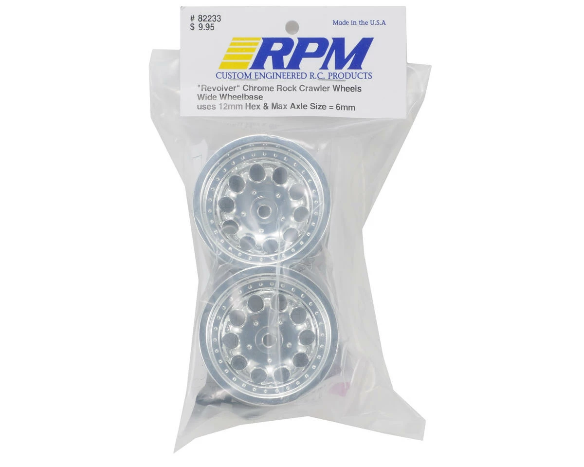 RPM Revolver 2.2" Rock Crawler Wheels (2) (Chrome) (Wide Wheelbase) 4 RPM Revolver 2.2" Rock Crawler Wheels (2) (Chrome) (Wide Wheelbase) - Image 2