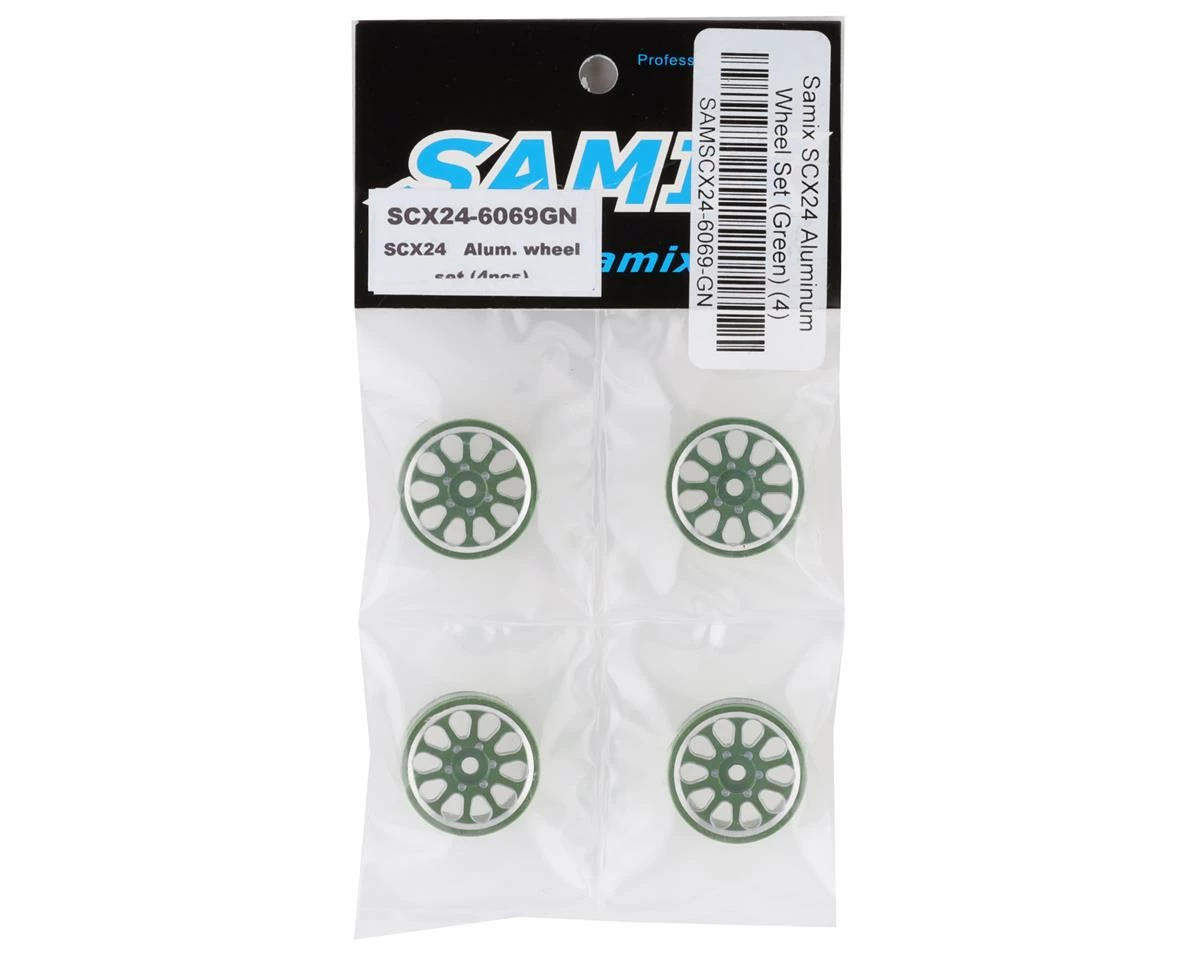 Samix SCX24 Aluminum 1.0" Wheel Set (Green) (4) - Image 3