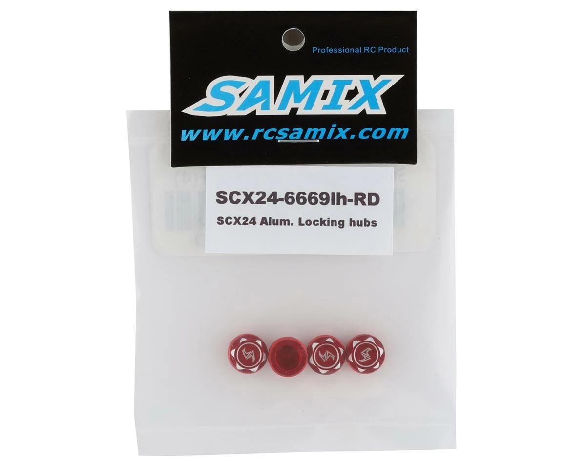 SCX24 Aluminum Scale Wheel Hub (Red) (4) (Samix Beadlock Wheel Only) - Image 2