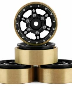 Samix SCX24 Aluminum & Brass Adjustable Offset 1.0" Beadlock Wheels (Black) (4)