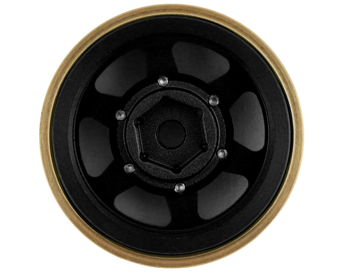 Samix SCX24 Aluminum & Brass Adjustable Offset 1.0" Beadlock Wheels (Black) (4) - Image 2