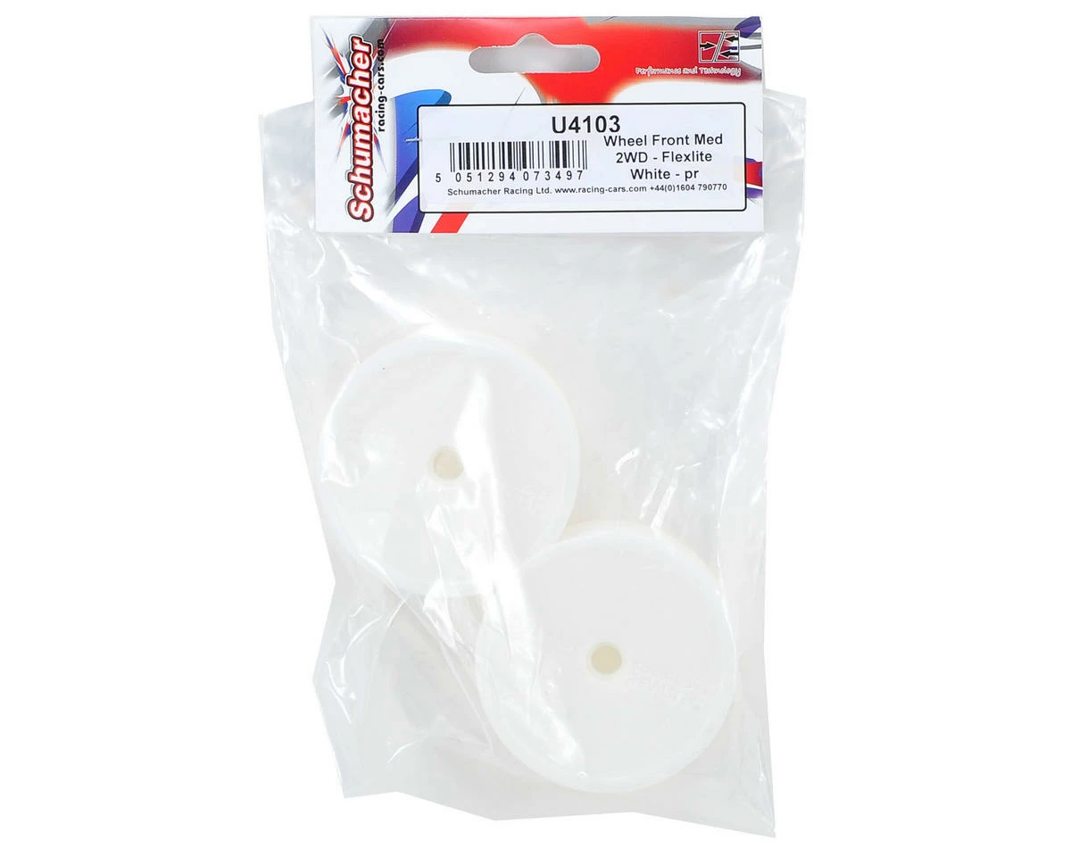 Schumacher "Flexlite" 1/10 2WD Buggy Front Wheels (2) (White) (Pins) 4 Schumacher "Flexlite" 1/10 2WD Buggy Front Wheels (2) (White) (Pins) - Image 2