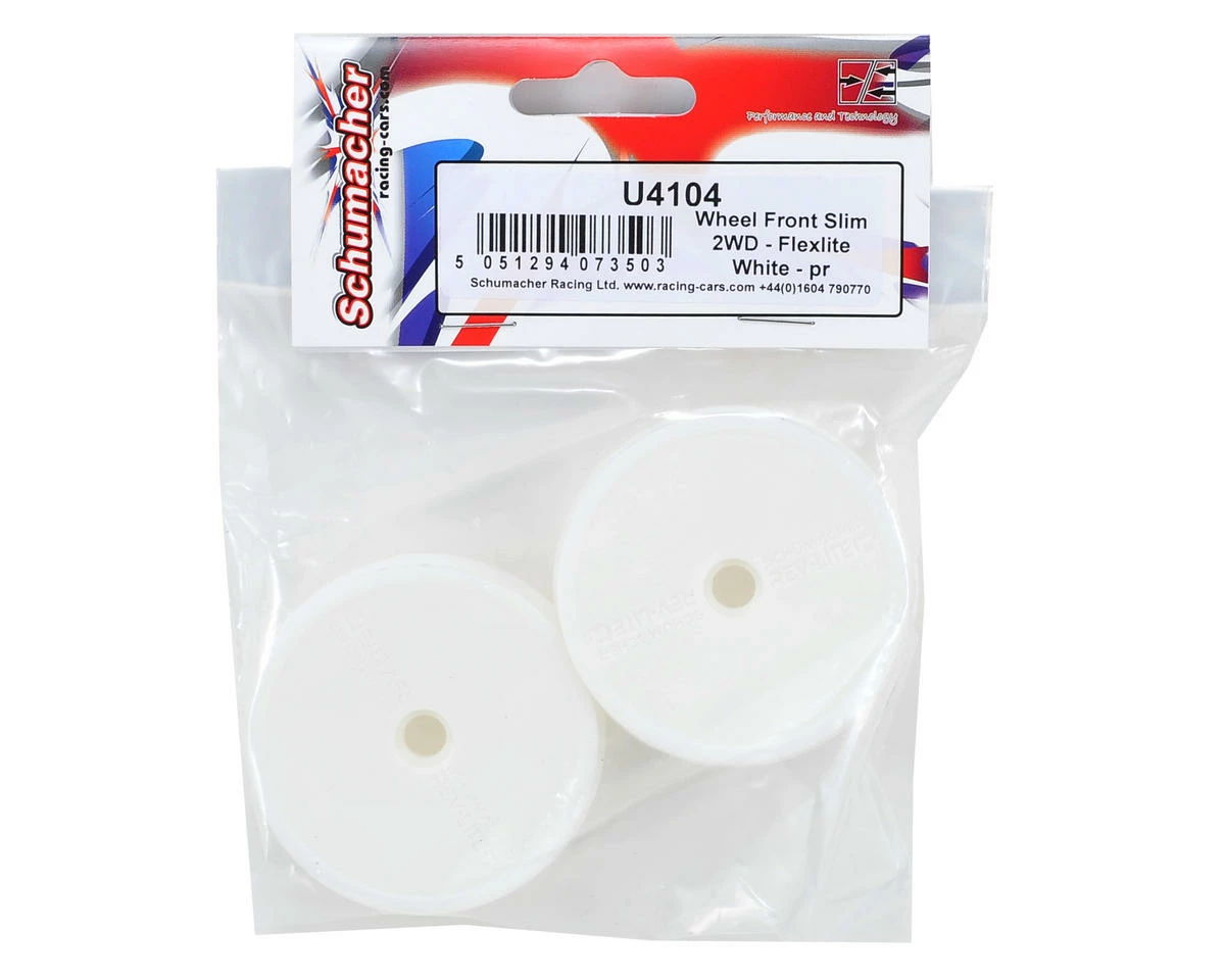 Schumacher Flexlite 1/10 2WD Buggy Narrow Front Wheels (2) (White) No Hex - Image 2