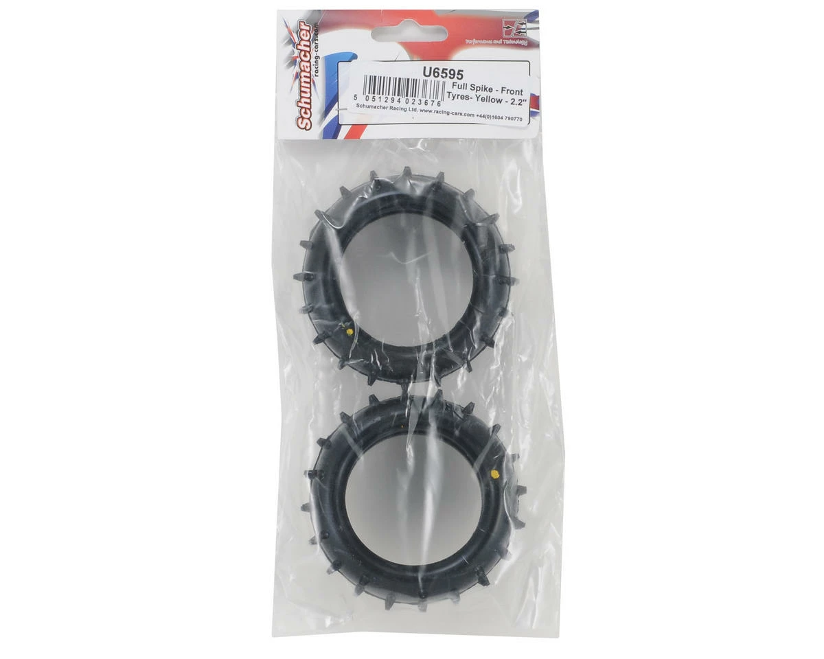 Schumacher "Full Spike" 2.2" 1/10 4WD Buggy Front Tires (2) (Yellow) 4 Schumacher "Full Spike" 2.2" 1/10 4WD Buggy Front Tires (2) (Yellow) - Image 2