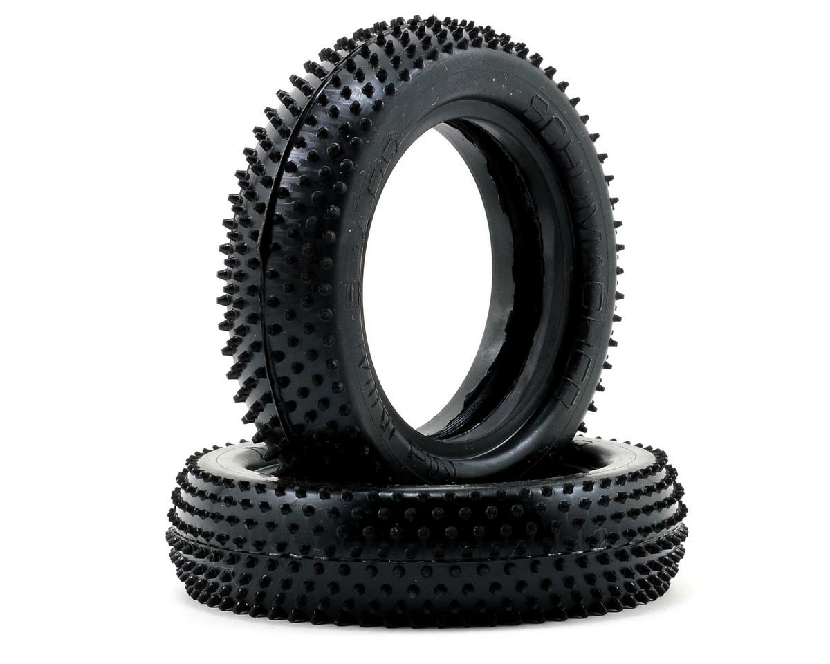 Schumacher "Mini Pin" Slim 2.2" 1/10 2WD Buggy Front Carpet Tires (2) (Yellow)