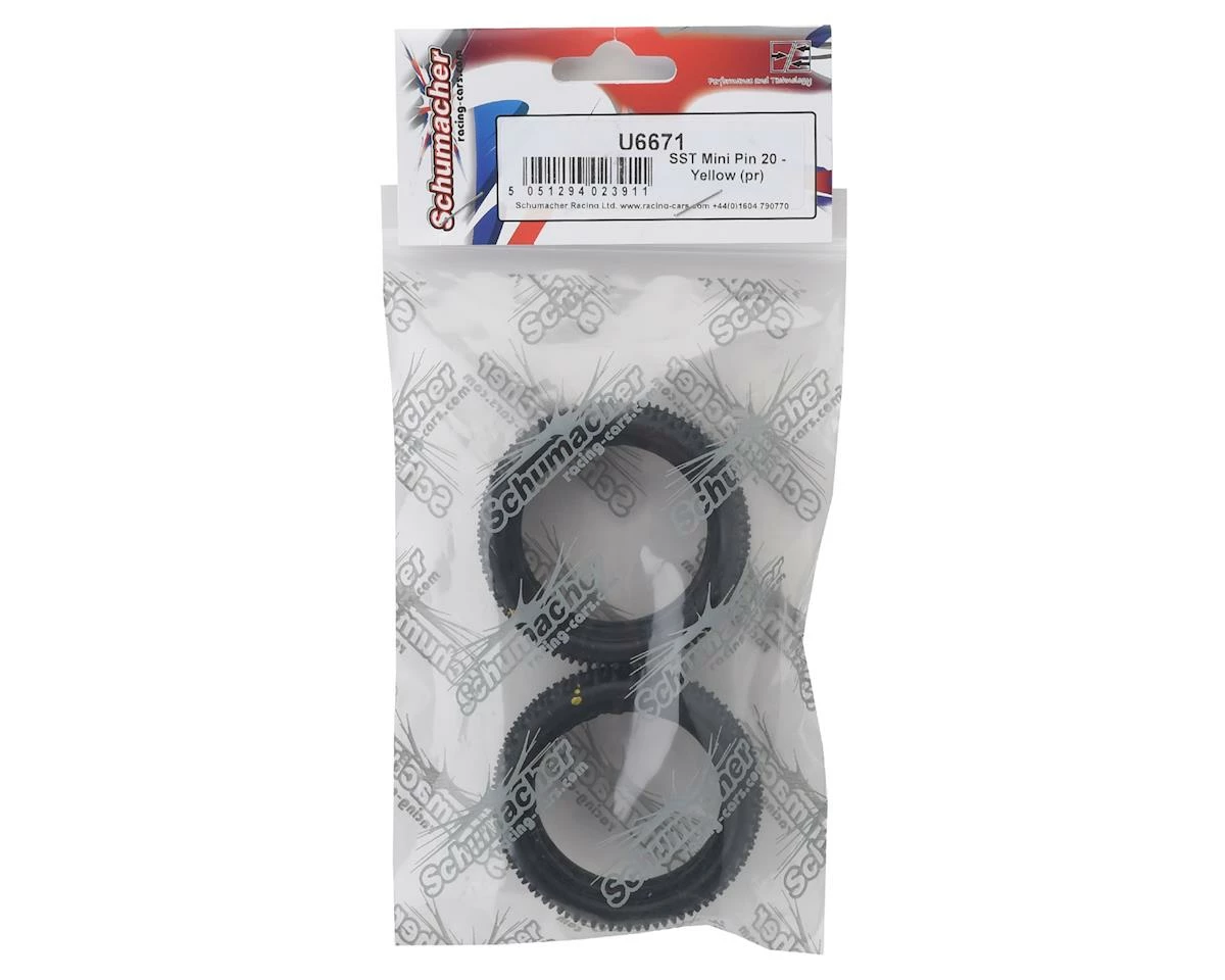 Schumacher SST Narrow Mini Pins (2) (20mm) (Yellow) - Image 2