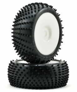 Schumacher "Spiral" Pre-Mounted 1/8 Buggy Tires (White) (2) (Yellow)