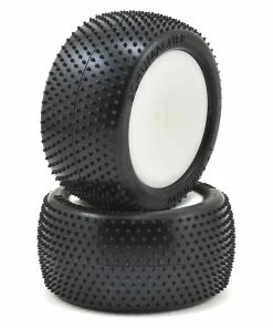 Schumacher "Mini Pin 1" Pre-Mounted 1/10 Rear Buggy Carpet Tires (2) (Yellow) W/12mm Hex