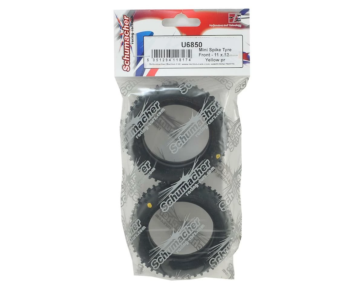 Schumacher Mini Spike 2.0" Front 2wd Buggy Tire (2) (Yellow) 11 X 12 - Image 2