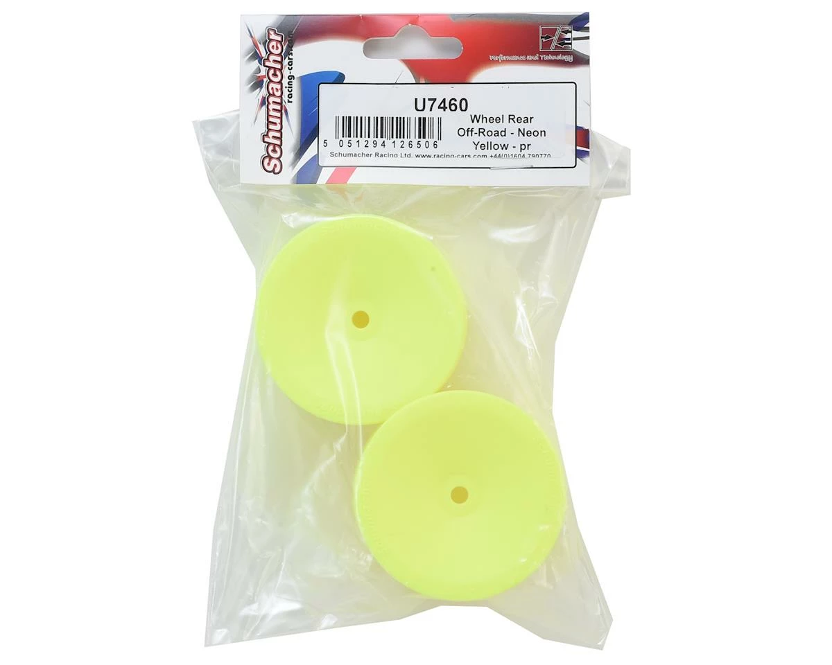 Schumacher 12mm 1/10 Buggy Rear Hex Wheels (Yellow) (2) - Image 3
